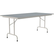 Correll Folding Table - Laminate - 72"L x 36"W - Rectangular - Gray Granite