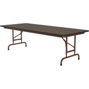 Correll Réglable Height Laminate Folding Table, 30 » x 96 », Noyer