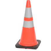 28" cône de signalisation, opaque, Orange W / Base noire, 7bs, 03-500-10