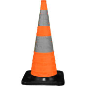 Cortina 30" Pack N Pop trafic pliable cône, 4 voyants, Orange, noir à Base de caoutchouc, 501-03-04