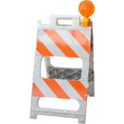 Cortina Plastx Type I Pliable Barricade Plate, Feuille De Qualité Ingénieur, Panneau de 24 « L x 8 » L, Orange/Blanc