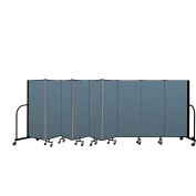 Screenflex Portable Room Divider 9 Panel, 5'H x 16'9"L, Fabric Color: Blue