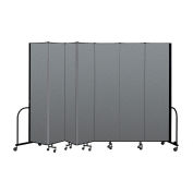 Screenflex Portable Room Divider 7 Panel, 8'H x 13'1"L, Fabric Color: Gray