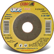 CGW Abrasives 45218 Depressed Center Wheel 4-1/2" x 3/32" x 7/8" 36 Grit T27 Aluminium Oxide - Pkg Qty 25