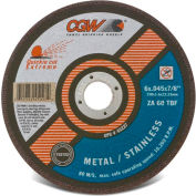 CGW Abrasives 45286 Cut-Off Wheel 6" x 7/8" 60 Grit Type 1 Zirconia Aluminium Oxide - Pkg Qty 25