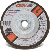 CGW Abrasives 35623 Depressed Center Wheel 4-1/2" x 1/4" x 5/8 - 11 Type 27 24 Grit Aluminium Oxide - Pkg Qty 10