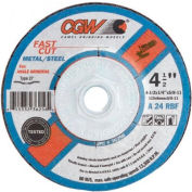 CGW Abrasives 36255 Depressed Center Wheel 4-1/2" x 1/4" x 7/8" Type 27 24 Grit Aluminum Oxide - Pkg Qty 25