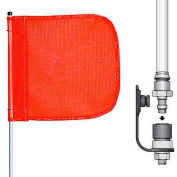 5' Heavy Duty Quick Disconnect Warning Whip w/o Light, 12"x11" Orange Rectangle Flag