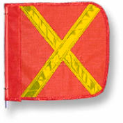 Heavy Duty drapeau, 16 "x 16 » Orange w / X jaune