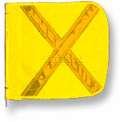 Heavy Duty drapeau, 16 "x 16 » Yellow w / X jaune