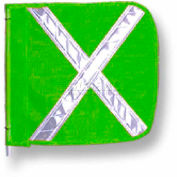 Heavy Duty Flag, 16"x16" Green w/ White X