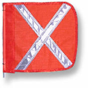 Heavy Duty drapeau, 16 "x 16 » Orange w / blanc X