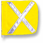 Heavy Duty Flag, 16"x16" Yellow w/ White X