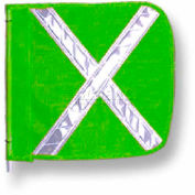 Heavy Duty Flag, 12"x11" Green w/ White X