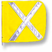 Heavy Duty Flag, 12"x11" Yellow w/ White X