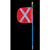 Checkers® 5' Cyclone Lighted Whip w/ Blue LED Wrap, Orange Flag, Amber Top Light, FSLEDB5OWAF
