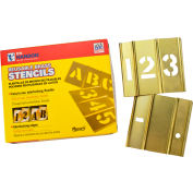 4" Brass Interlocking Stencil Numbers, 15 Piece Set