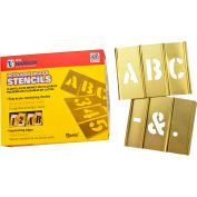 3" Brass Interlocking Stencil Letters, 33 Piece Set