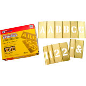 2" Brass Interlocking Stencil Letters and Numbers, 77 Piece Set