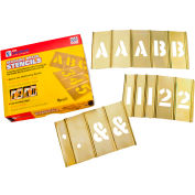 2" Brass Interlocking Stencils Letters and Numbers, 92 Piece Set