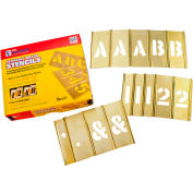 6" laiton emboîtement pochoir lettres et chiffres, 92 pces