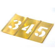 8" Brass Interlocking Stencil Gothic Style Numbers, 13 Piece Kit