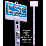 Clip Strip®, 6 Station, W/Tape & en-tête, 18-1/4" L, blanc, qté par paquet : 500