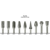 Cle-Line 1855 Double-Cut Bur, 9 Pièces Ensemble avec 1/8 Tige et 1/4 Set Taille