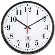 Chicago Lighthouse 12.75" Round Radio Controlled Wall Clock, Plastic Case, Black