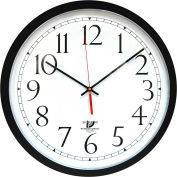 Chicago Lighthouse 16.5" Round SelfSet Wall Clock, Plastic Case, Black