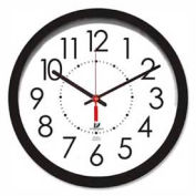 Horloge murale ronde électrique de Chicago Lighthouse 14,5 po, câble de 5 pi, boîtier en plastique, noir