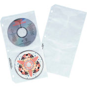 C-Line Products Feuilles de recharge cd/DVD recto verso pour reliure à trois anneaux, 10 feuilles/paquet, 5 paquets/ensemble