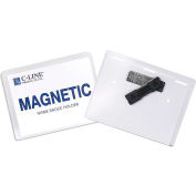 C-Line® Magnetic Style Name Badge, 4" x 3", Clear, 20/Box
