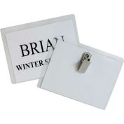C-Line® Clip Style Badge Holder, Top-Loading, 4" x 3", Clear, 50/Box