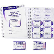 C-Line® Time's Up! Self-Expiring Visitor Badge with Registry Log, 3" x 2", 150/Pack