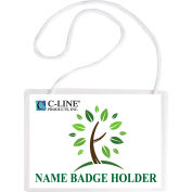 C-Line® suspendus Style titulaire du Badge biodégradable nom, 4 "x 3", clair, boite de 50