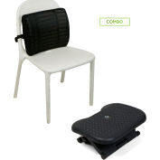 Mind Reader Ergonomic Foot Rest and Lumbar Support Cushion, Black