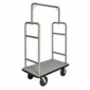 CSL HD Bellman carrés Cart tapis inox, gris, noir pare-chocs, 8" noir pneumatique