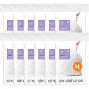 simplehuman® Trash pouvez Liner Code H - 9 Gallon, 18,5 x 28, 1,18 Mil, blanc, Pack de 240