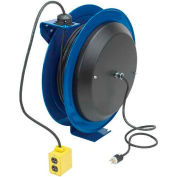 Coxreels PC24-0012-X Power Cord Spring Rewind Reel: 100' Cord, 12 AWG, Less Accessory