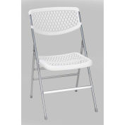 Bridgeport™ Commercial Resin Mesh Folding Chair - Blanc, Pack de 4