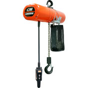 CM Lodestar 1/2 Ton, Electric Chain Hoist W/ Chain Container, 20' Lift, 16 FPM, 115V