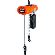 CM Lodestar 3 Ton, Electric Chain Hoist W/ Chain Container, 10' Lift, 5,5 to 9 FPM, 230V
