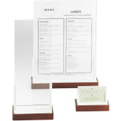 Cal-Mil 3016-811-55 Luxe Signage and Menu Holder Stainless Steel Accent, 8" x 11" Card