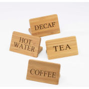 Cal-Mil 606-4 Tea Water Bamboo Beverage Sign 3"W x 2"H - Pkg Qty 12