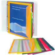 C-Line Products Binder Pocket with Write-on Index Tabs, Assorted, 8-1/2 » x 11 », 5/BX, 12 BX/Set