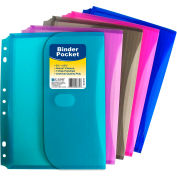 C-Line Products Mini Size Binder Pocket, Side Loading, Assorted Colors, 36 Pockets/Set