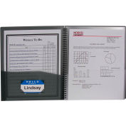 C-Line Products 8-Pocket Spiral-Bound Poly Portfolio, Smoke, 12 Clipboards/Set