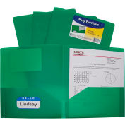 C-Line Products Two-Pocket Heavyweight Poly Portfolio Folder, Green, 25 Folders/Set