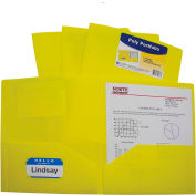 C-Line Products Two-Pocket Heavyweight Poly Portfolio Folder, Yellow, 25 Folders/Set